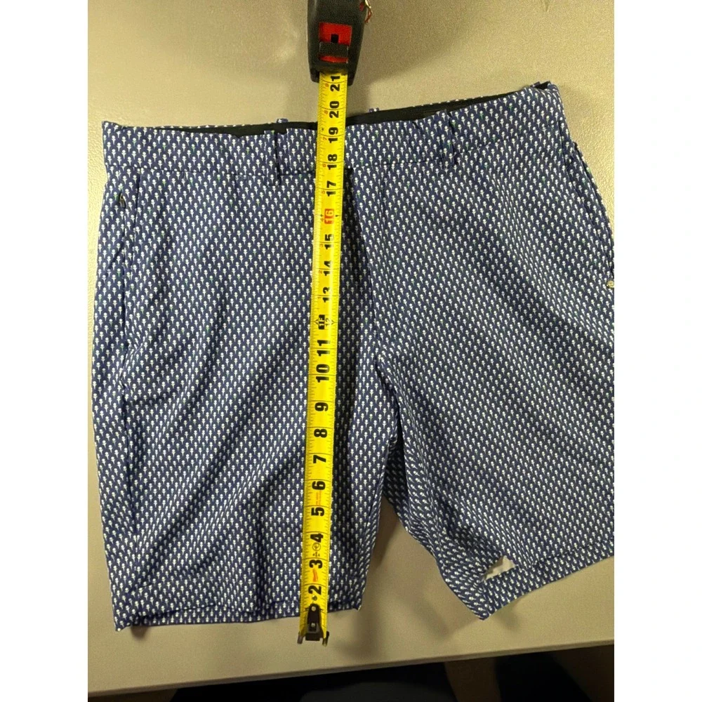 RLX Ralph Lauren Golf Shorts Mens 34 Blue All Over Golf Tee Print Tailored Fit
